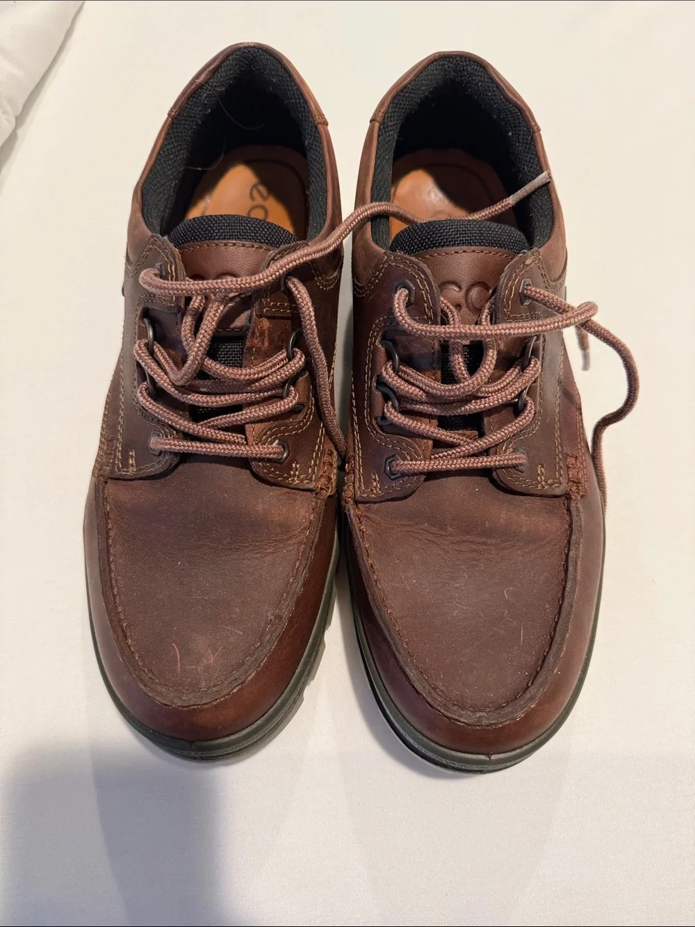 Ecco Men’s Dark Brown Leather Boat Shoes